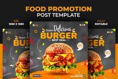 Social Media Chicken Cheese Burger Food Promotion Template Product Image 2