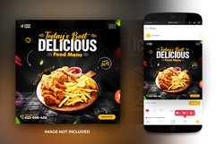 Social media food promotion post banner design template Product Image 2