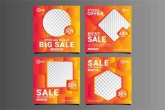 Social media sale banner gradient orange color, Ai, Cdr, Eps Product Image 1