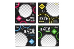 Social media sale banner template modern colorful desain Product Image 1