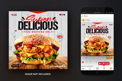 Super Delicious Burger Promotion Social Media Post Design Product Image 1