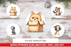 Socially Awkward Pups Wind Spinner Product Image 1