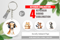 Socially Awkward Pups Keychain Product Image 1