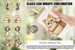 Socially Awkward Pups Glass Can Product Image 1
