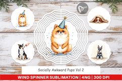 Socially Awkward Pups Wind Spinner Product Image 1