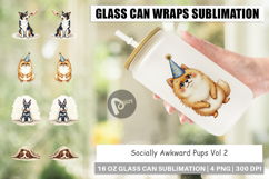 Socially Awkward Pups Glass Can Product Image 1