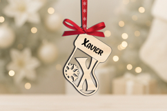 Sock Laser SVG Letter X Christmas Ornament Alphabet Monogram Product Image 1