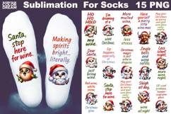 Funny Wine Quotes Christmas | Sublimation Designs For Socks Product Image 1