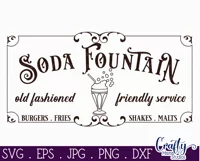 Vintage Farmhouse Home Sign | Soda Fountain Wall Art Svg Product Image 2
