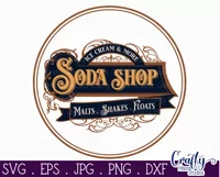 Vintage Farmhouse Home Round Sign Svg | Soda Shop Product Image 2