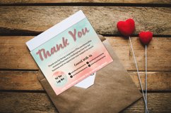 Soft Blue and Peach Abstract Watercolor Background Single-Sided Canva Template Thank You Card for Small Business