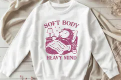 Soft Body Heavy Mind SVG PNG Mental Health Hedgehog Clipart Product Image 3