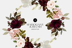 Watercolor Mahogany and Blush Floral Clipart Collection Product Image 15