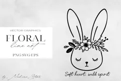 Floral Line Art Clipart | Wildflower SVG, PNG, EPS. Product Image 1