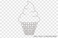 Soft ice cream line art SVG summer clipart illustration PNG Product Image 1