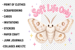 Soft Life Only Moth PNG Product Image 3