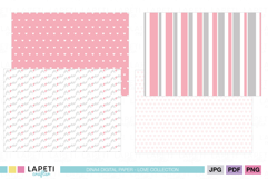 Printable Valentine paper pack in soft tones