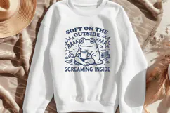 Funny Frog SVG PNG Soft on the Outside Screaming Inside Product Image 3