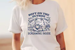 Funny Frog SVG PNG Soft on the Outside Screaming Inside Product Image 2