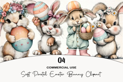 Soft Pastel Easter Bunny Clipart Product Image 1