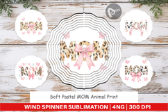 Pastel MOM Animal Print Wind Spinner Product Image 1