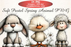 Soft Pastel Spring Animal PNG Product Image 1