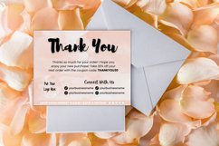 Soft Pink Abstract Watercolor Background Single-Sided Canva Template Thank You Card for Small Business
