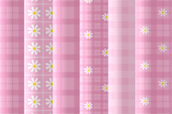 Soft Pink Daisy Gingham Seamless Pattern PNG Digital Papers Product Image 3