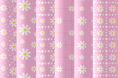 Soft pink daisy seamless patterns png Plaid digital papers Product Image 3
