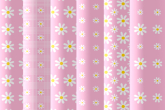 Soft pink daisy seamless patterns png Plaid digital papers Product Image 2