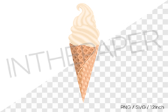 Sharp twisted vanilla waffle cone PNG dessert SVG clipart Product Image 1