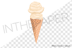 Double scoop stacked vanilla waffle cone PNG dessert SVG art Product Image 1
