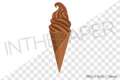 Sharp twisted chocolate waffle cone PNG dessert SVG clipart Product Image 1