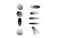 Abstract radial gradient shapes creating soft shadows effect Product Image 1