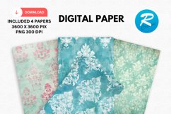 Soft Spring Damask Digital Paper, Spring Background Product Image 1