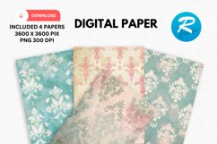 Soft Spring Damask Digital Paper, Spring Background Product Image 1