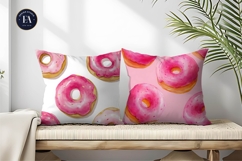 Soft Watercolor Donuts with Pink Glaze Digital Paper Product Image 2