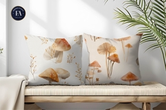 Hand-Painted Mushrooms in Watercolor Seamless Digital Paper Product Image 2