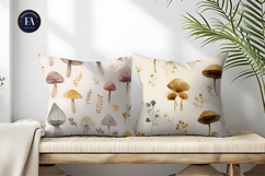 Dreamy Mushrooms Painted Watercolor Seamless Digital Paper Product Image 2