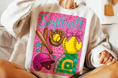 3 Up Down Softball PNG, Softball Mama PNG, Game Day Softball Product Image 1