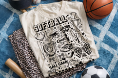 Softball Game Day PNG, Softball Doodle PNG, Sports PNG Product Image 2