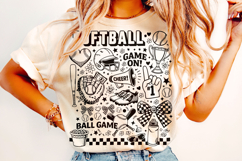 Softball Game Day PNG, Softball Doodle PNG, Sports PNG Product Image 3