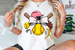 Softball Coquette Bow PNG, Softball Coquette PNG Product Image 3