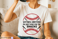 Softball brother t shirt design i'm just here for the snacks Product Image 2