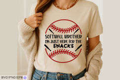Softball brother t shirt design i'm just here for the snacks Product Image 3