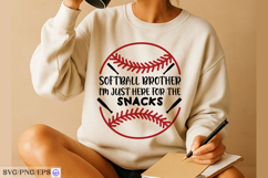 Softball brother t shirt design i'm just here for the snacks Product Image 4