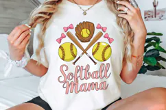 Softball Mama PNG, Softball Mama Coquette Bow PNG Product Image 3