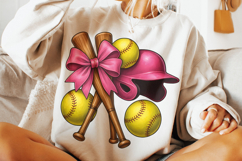 Softball Coquette PNG, Softball Mama PNG, Pink Softball PNG Product Image 3