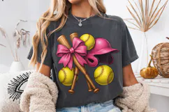 Softball Coquette PNG, Softball Mama PNG, Pink Softball PNG Product Image 4