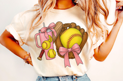 Softball Coquette PNG, Softball Mama PNG, Pink Softball PNG Product Image 2